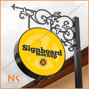 Biển hút nổi tai treo hoa văn - Hình tròn